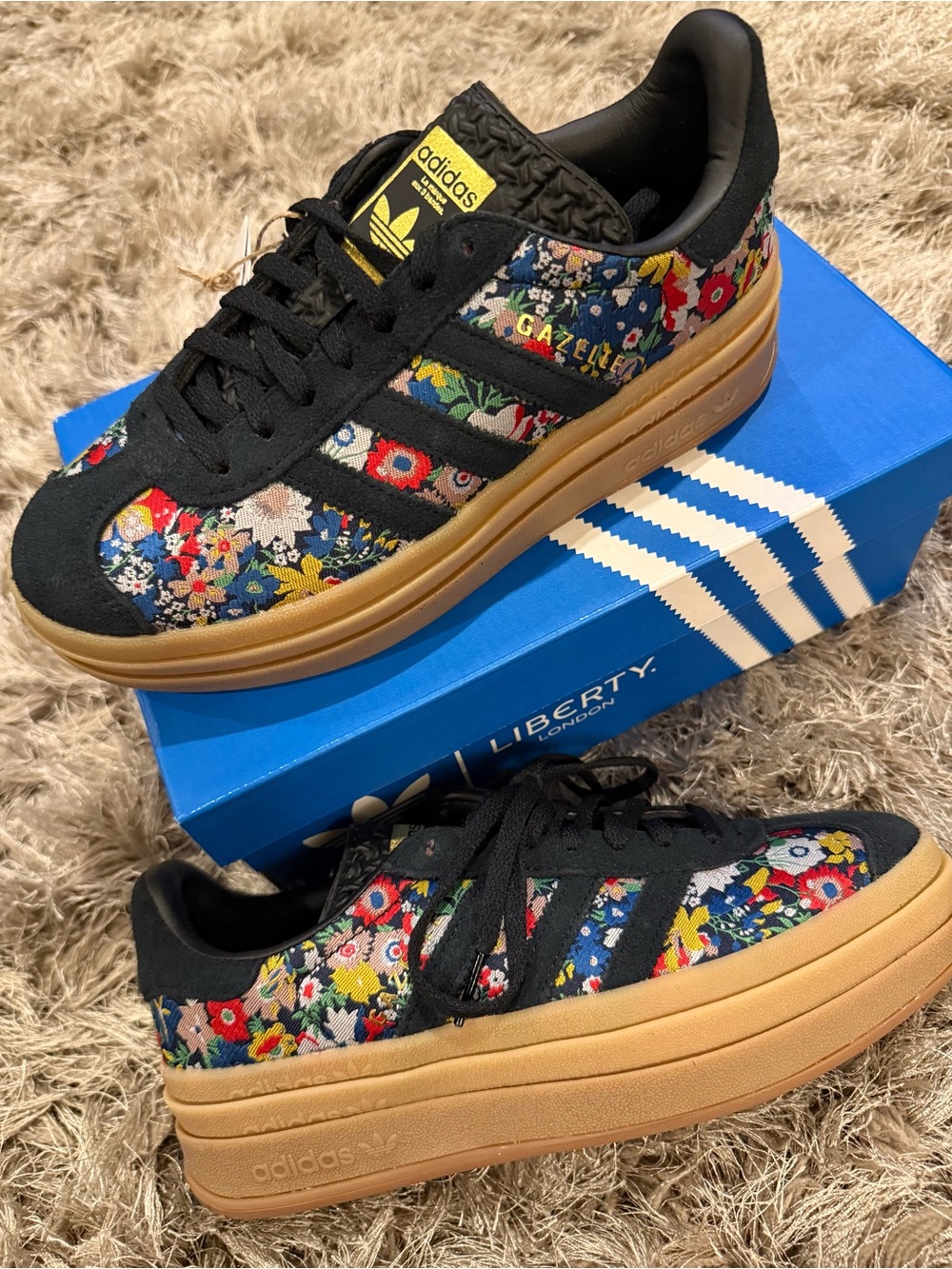 Adidas Gazelle Bold X Liberty London Shoes.
